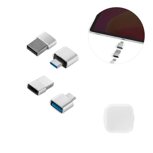 MINSKY. Set od 2 aluminijska USB-A / USB-C adaptera